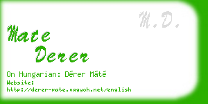 mate derer business card