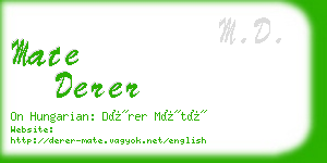 mate derer business card